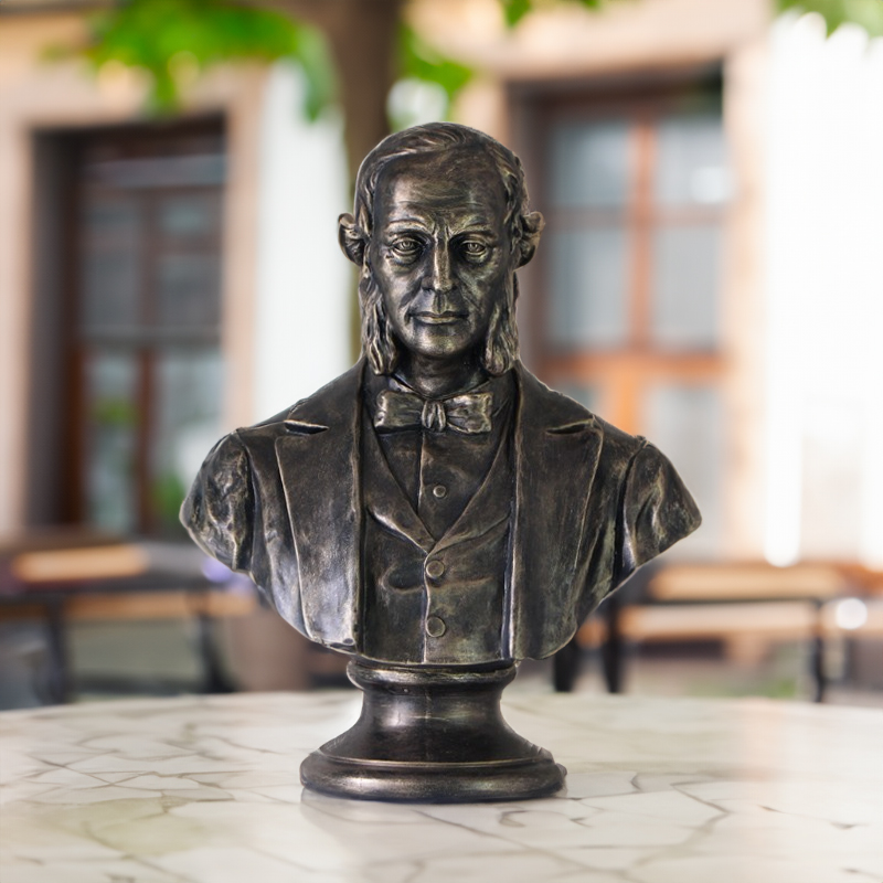 bronze Liszt Bust with formal suit