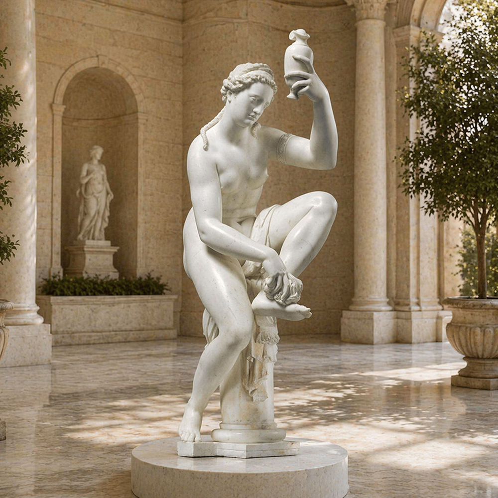 classic marble Ancient Statues of bathing Aphrodite