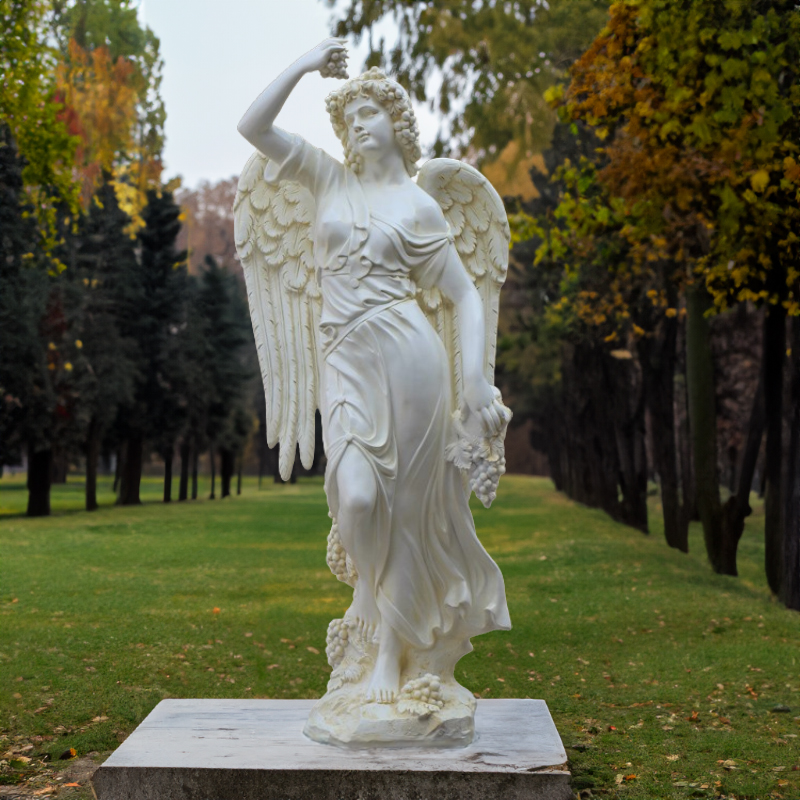 fiberglass 4 Seasons Angel Statues holding grapes2