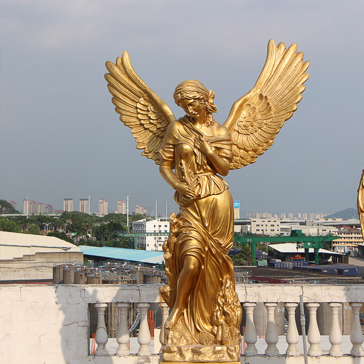 fiberglass Golden Angel Garden Statue