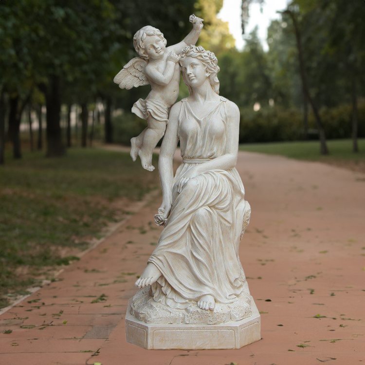 fiberglass Venus with Cupid Cherub Statue