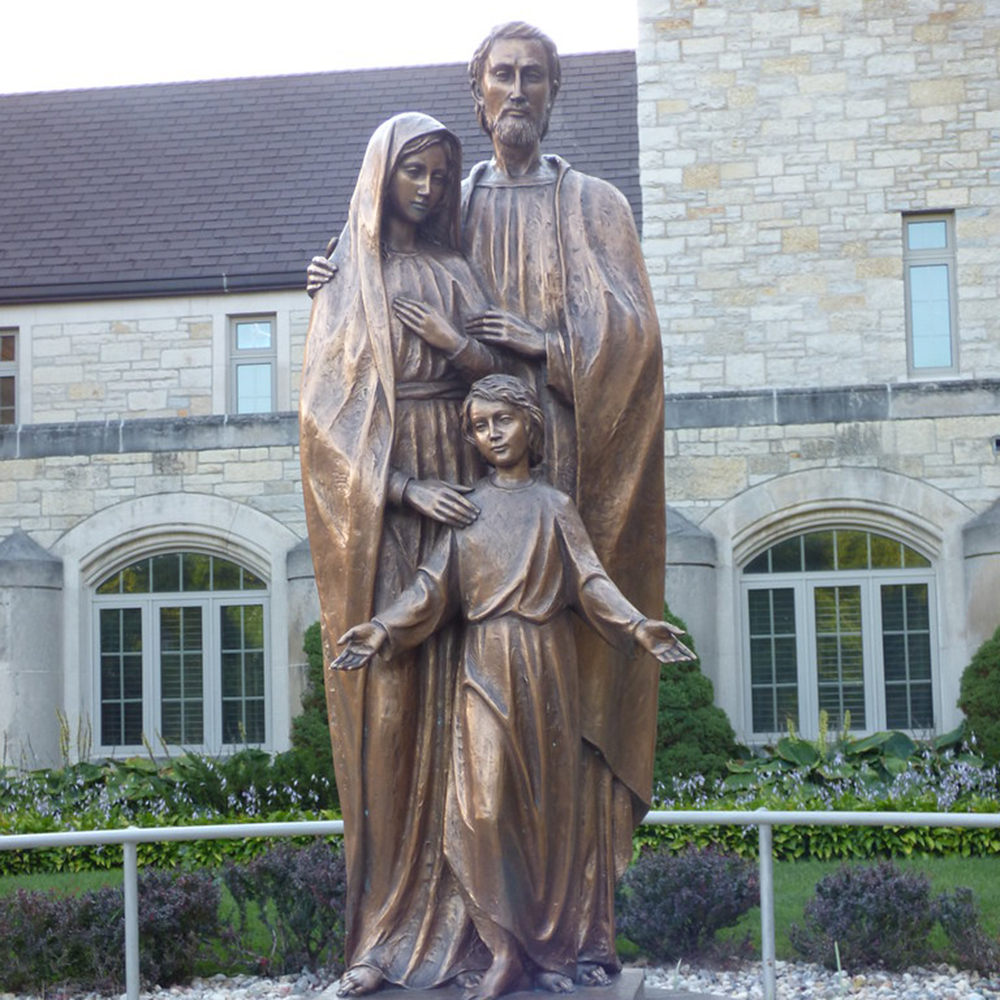 life size bronze holy family sculpture outdoor