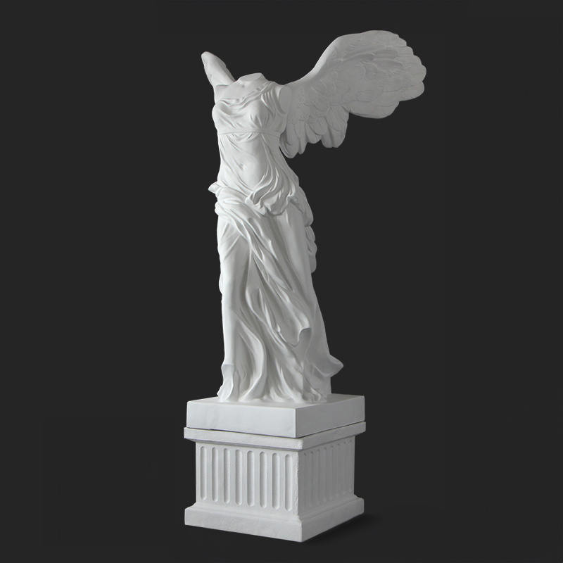 marble Famous Winged Statue with Pedestal
