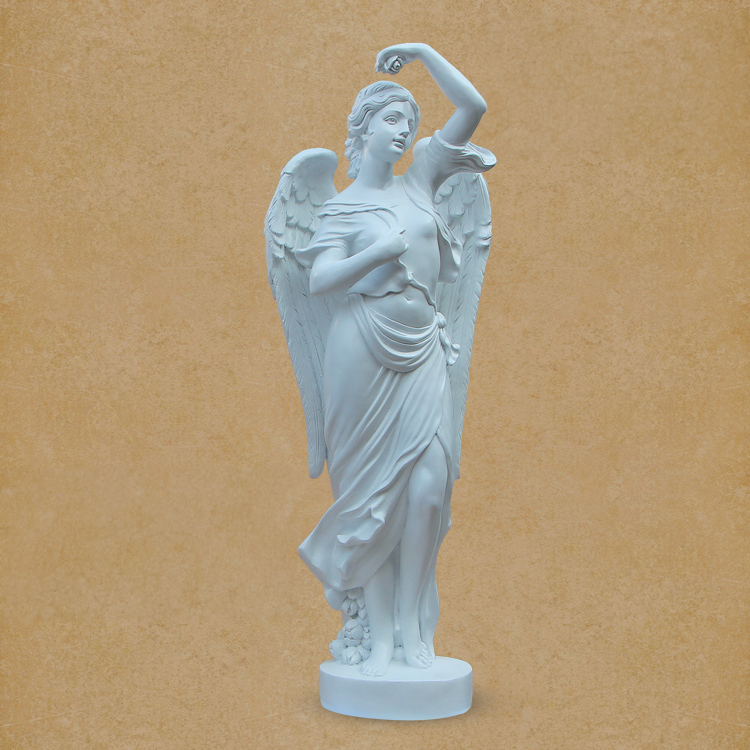 marble Garden Angel Figurines in flowing dress