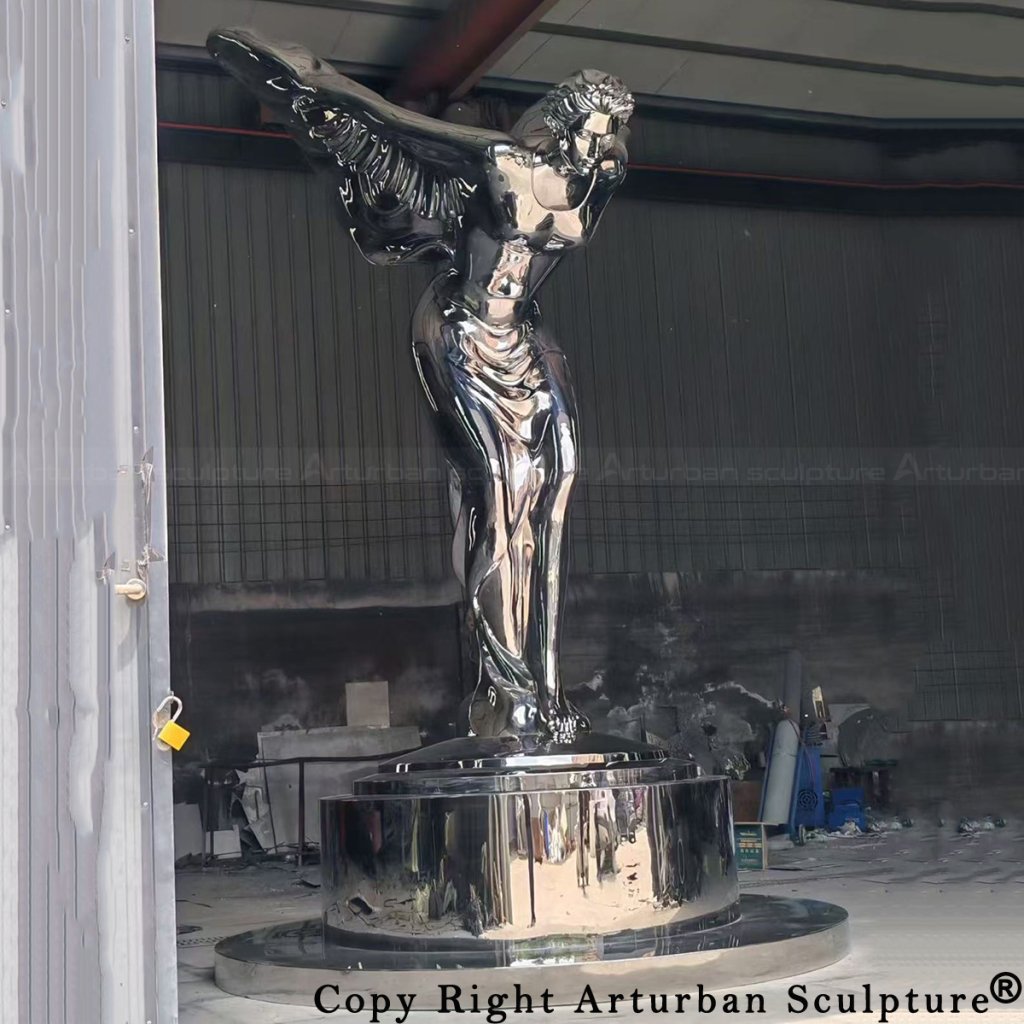 4 The Spirit of Ecstasy stainless steel sculpture