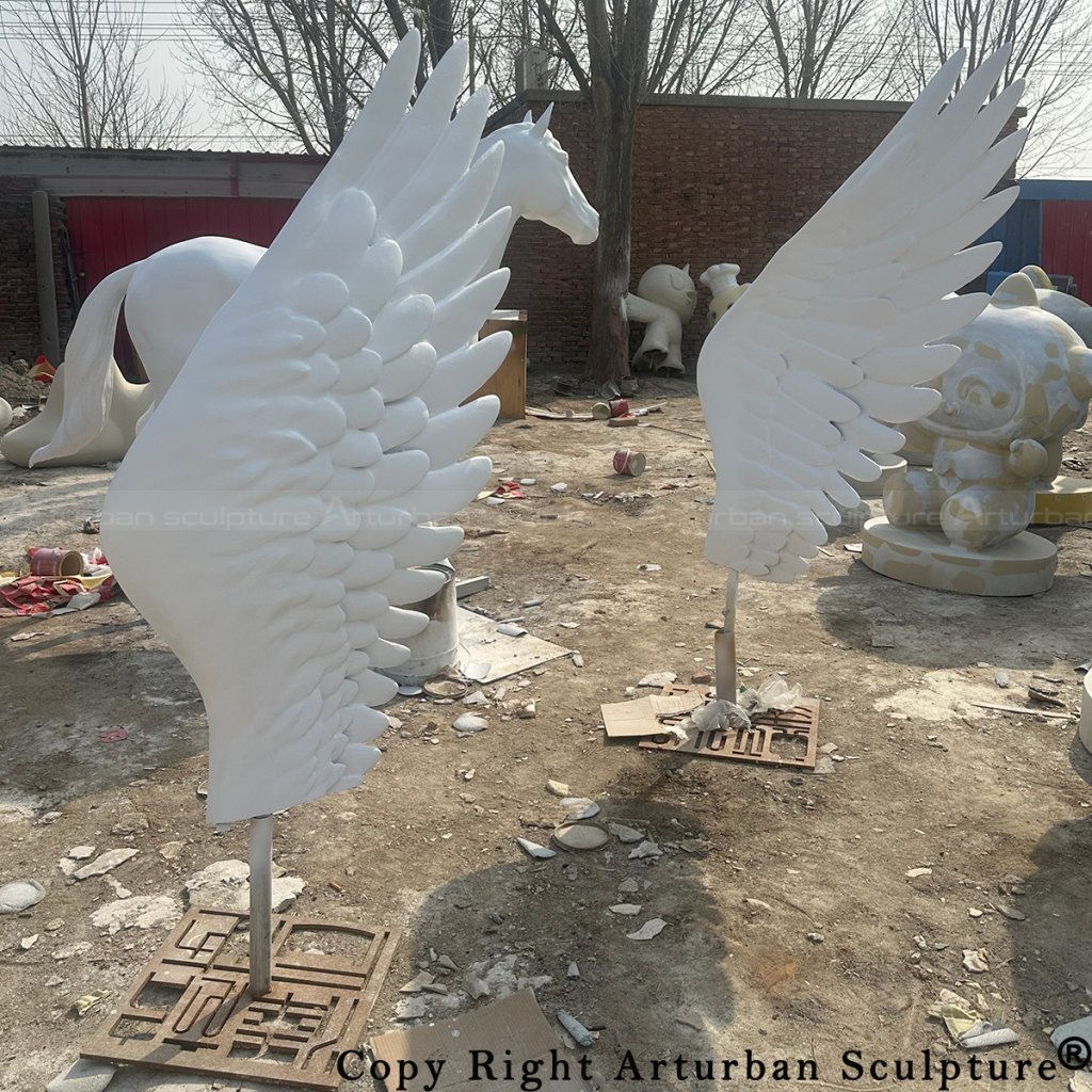 5 Painted wings for unicorn garden statue