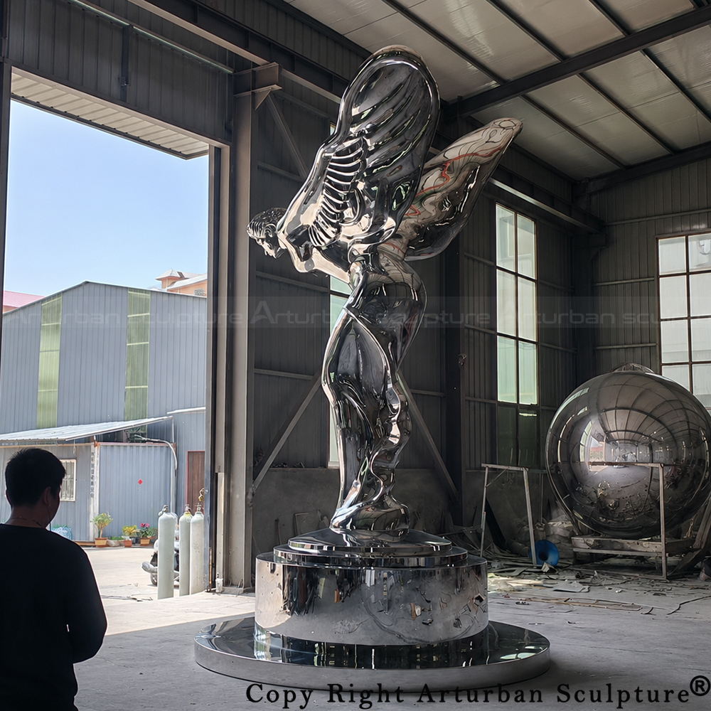 9 stainless steel Silver Lady statue