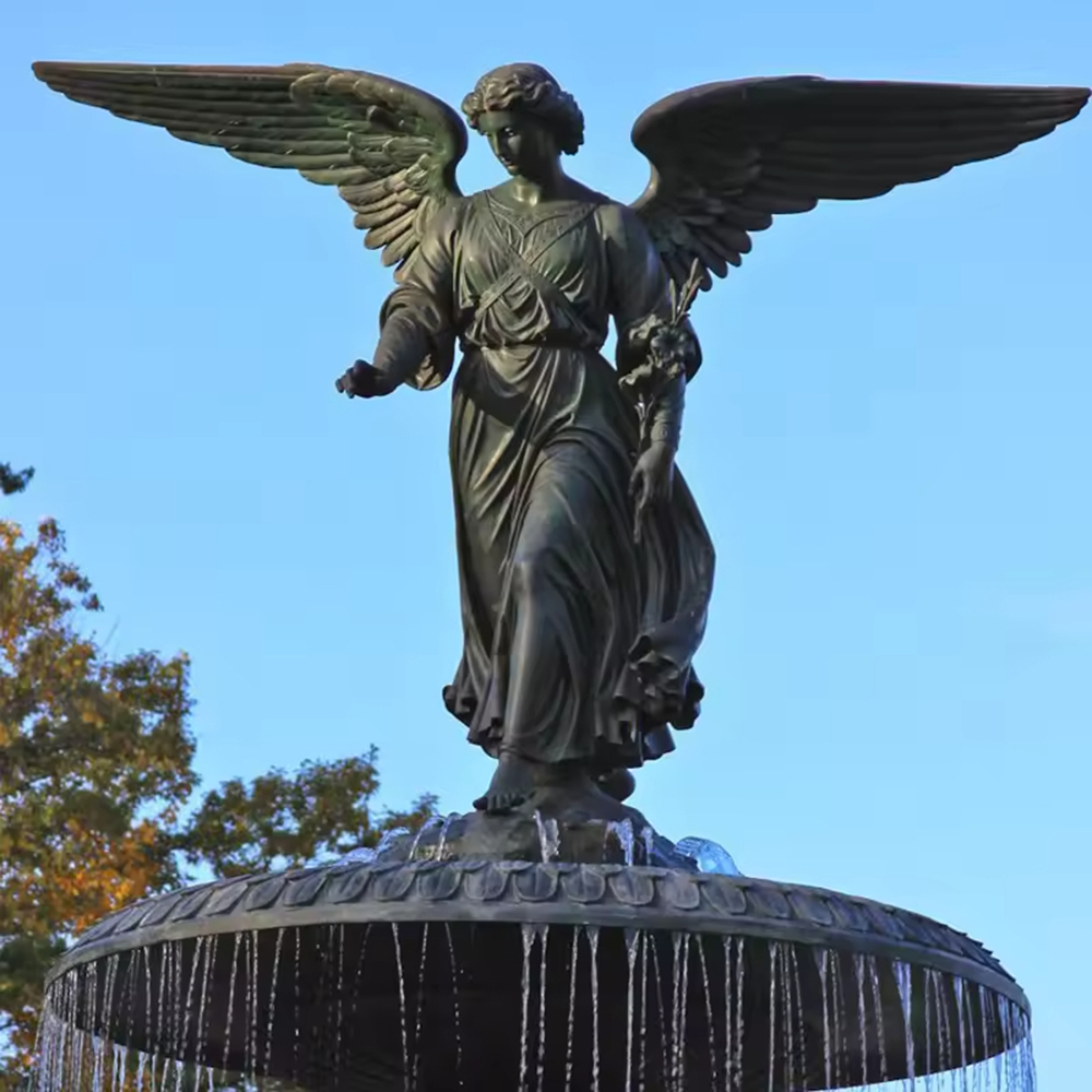 Bronze Angel of the Waters Fountain front view