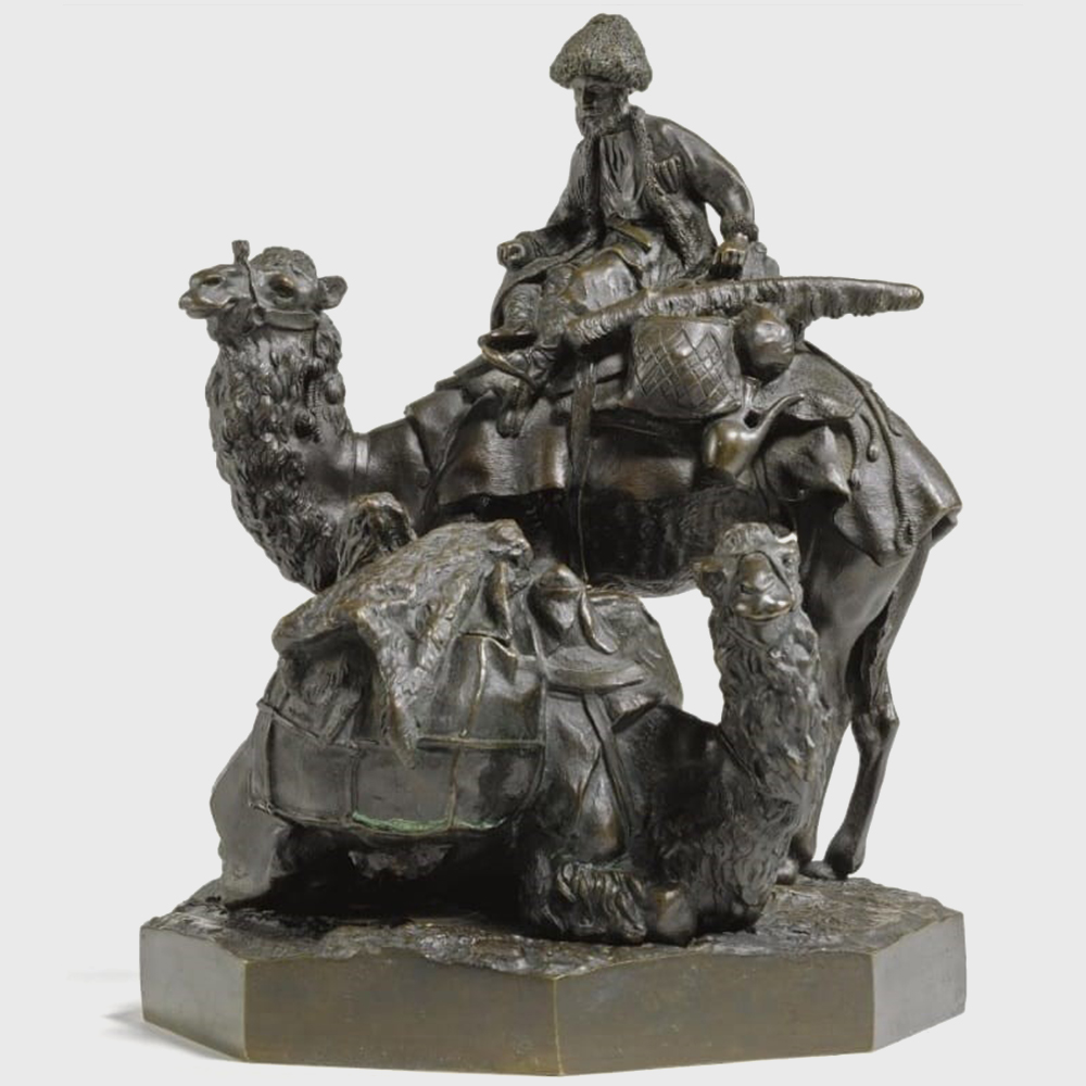 Bronze Camel Figurines for Sale with Arab rider