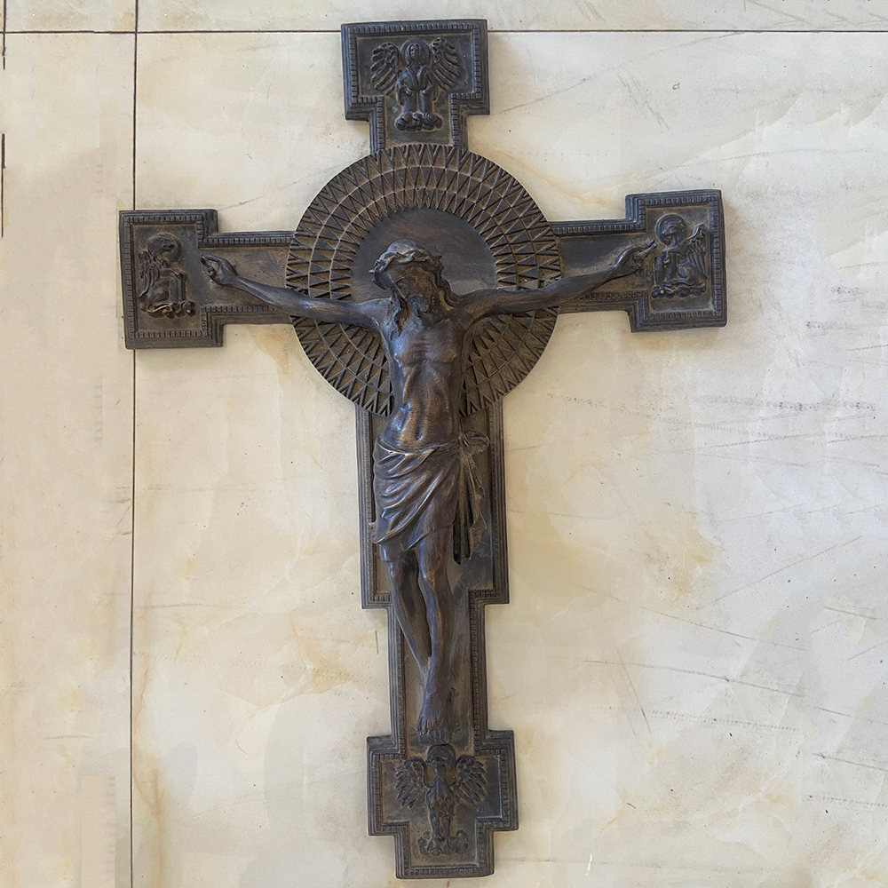 Bronze Christ on the Cross Statue relief