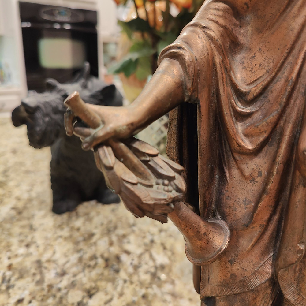 Bronze Female Figure horn detail