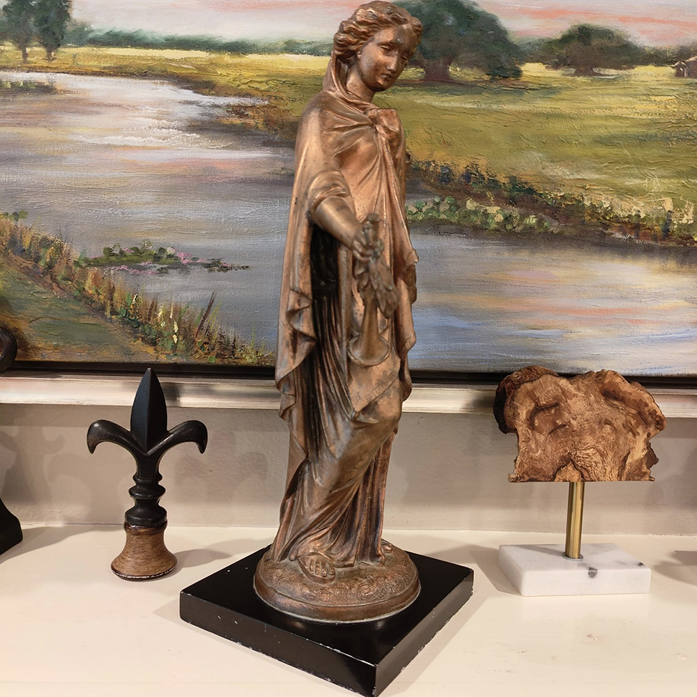 Bronze Female Figure side robe view
