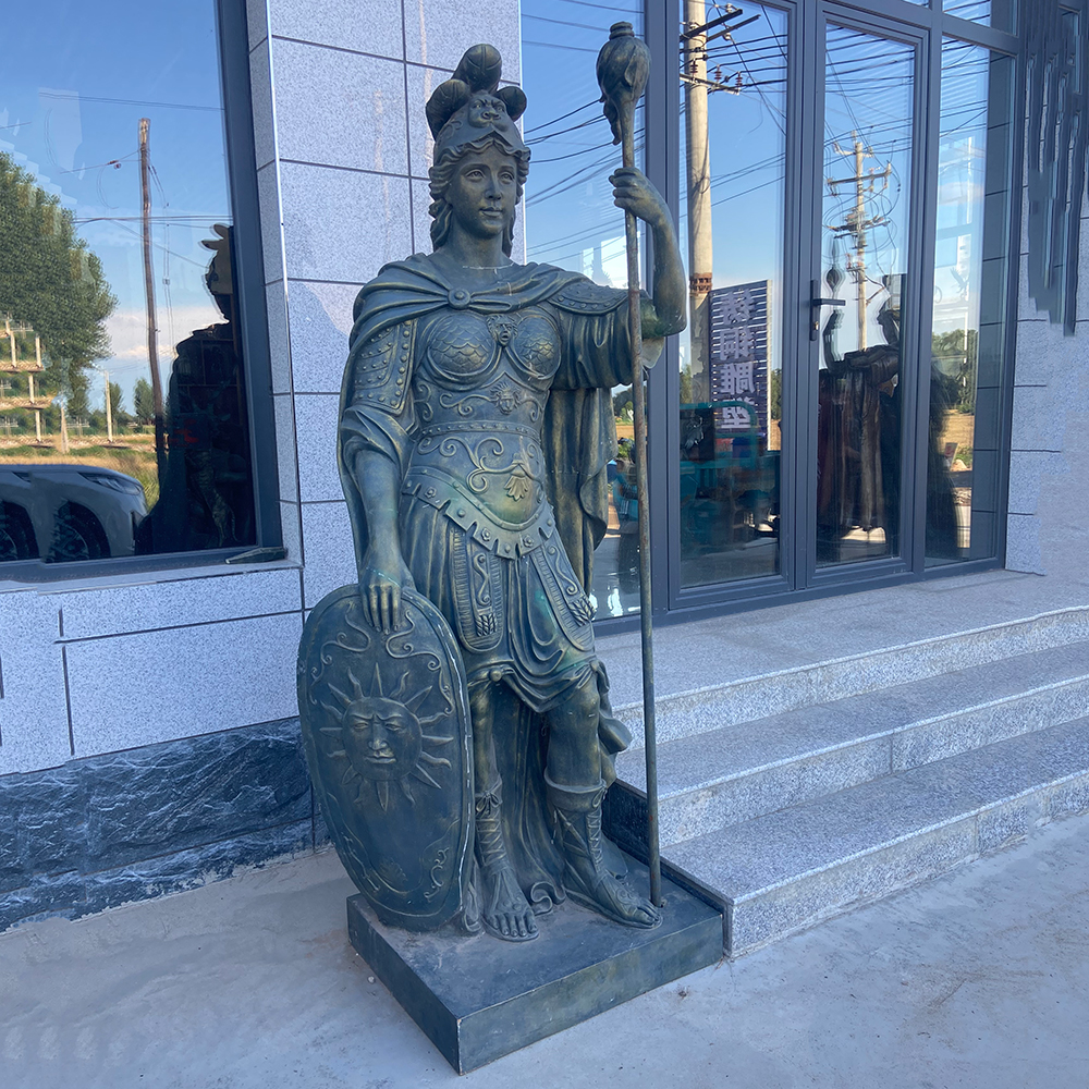 Bronze Greek God of War Statue with shield