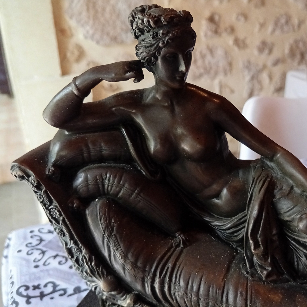 Bronze Pauline Bonaparte Sculpture reclining portrait