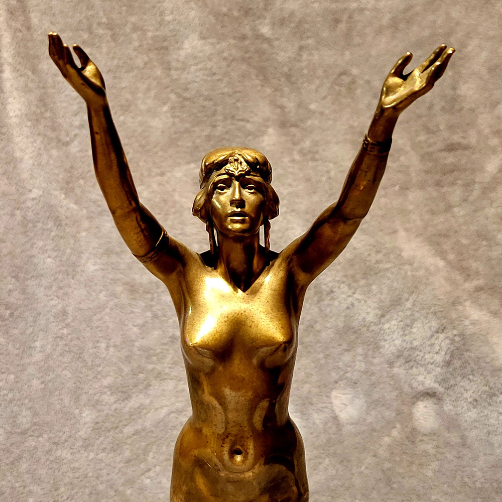 Bronze Salambo Statue face detail