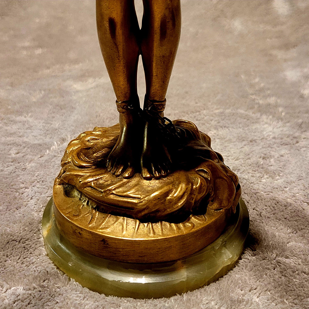 Bronze Salambo Statue foot base detail