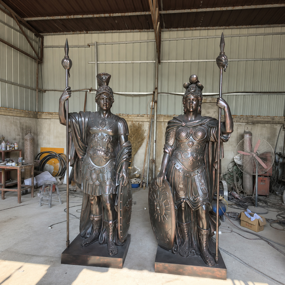 Bronze-Statue-God-of-War-pair2