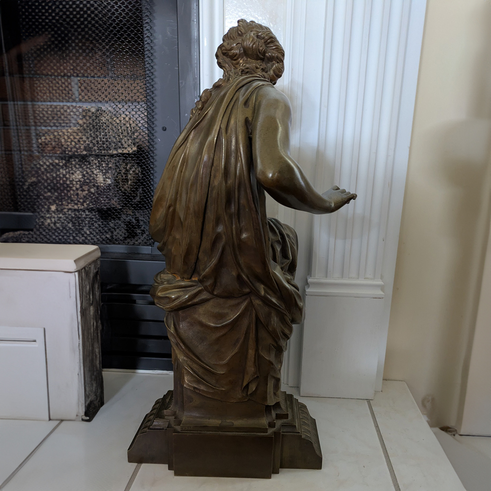Bronze Suzanne Sculpture rear cloak view