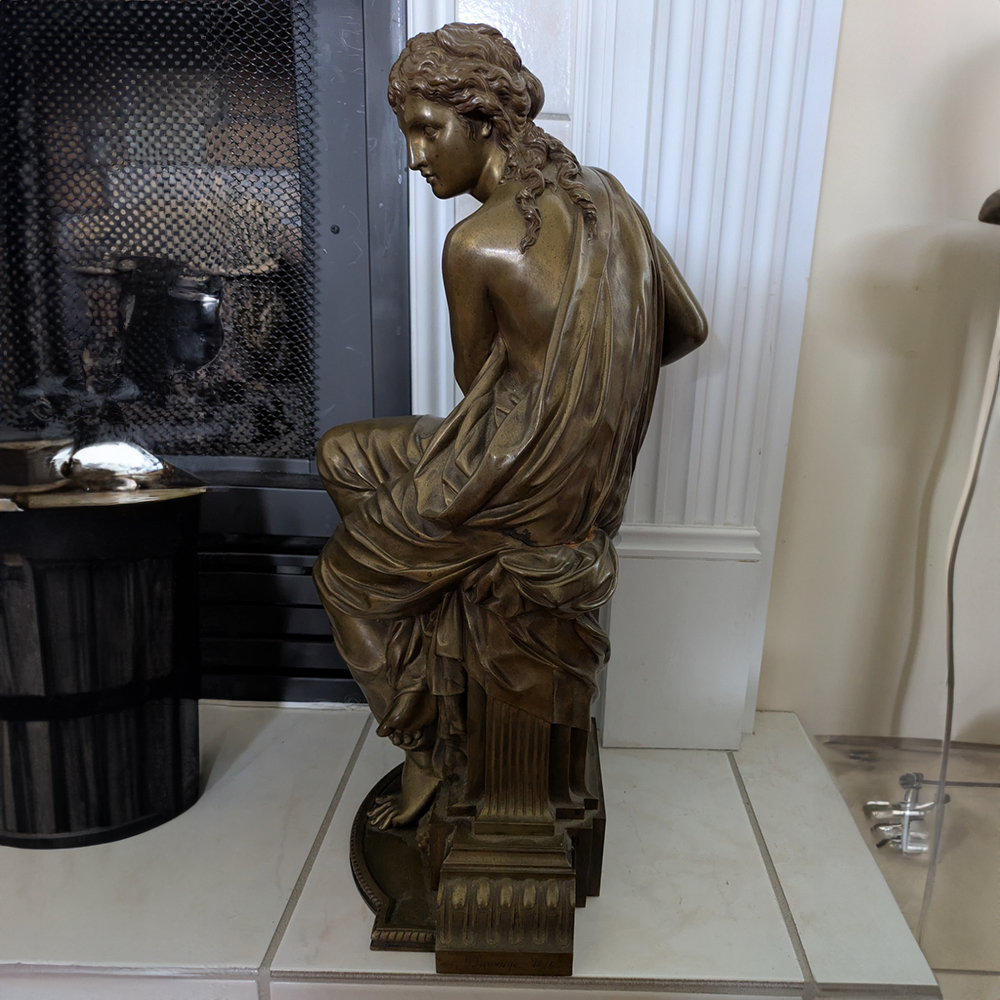 Bronze Suzanne Sculpture side drapery detail