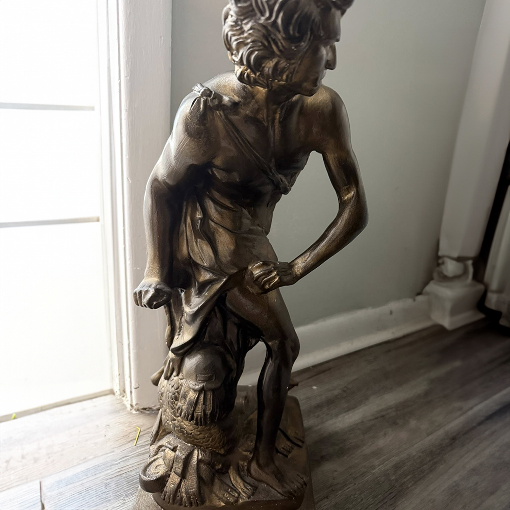 bronze David Sculpture Baroque dynamic front pose