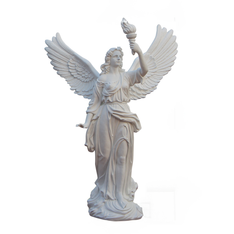 Fiberglass Angel with Torch Sculpture left hand