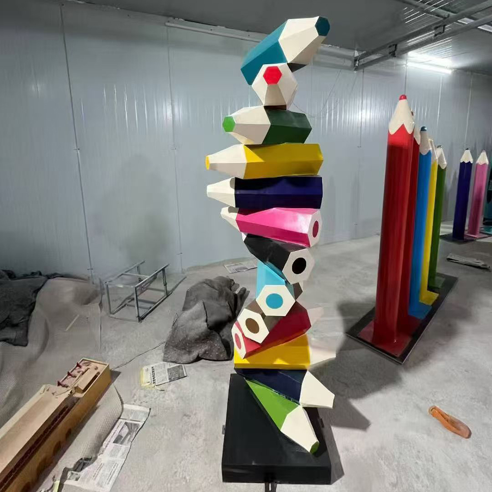 Fiberglass Color Pencil Sculpture stacked display