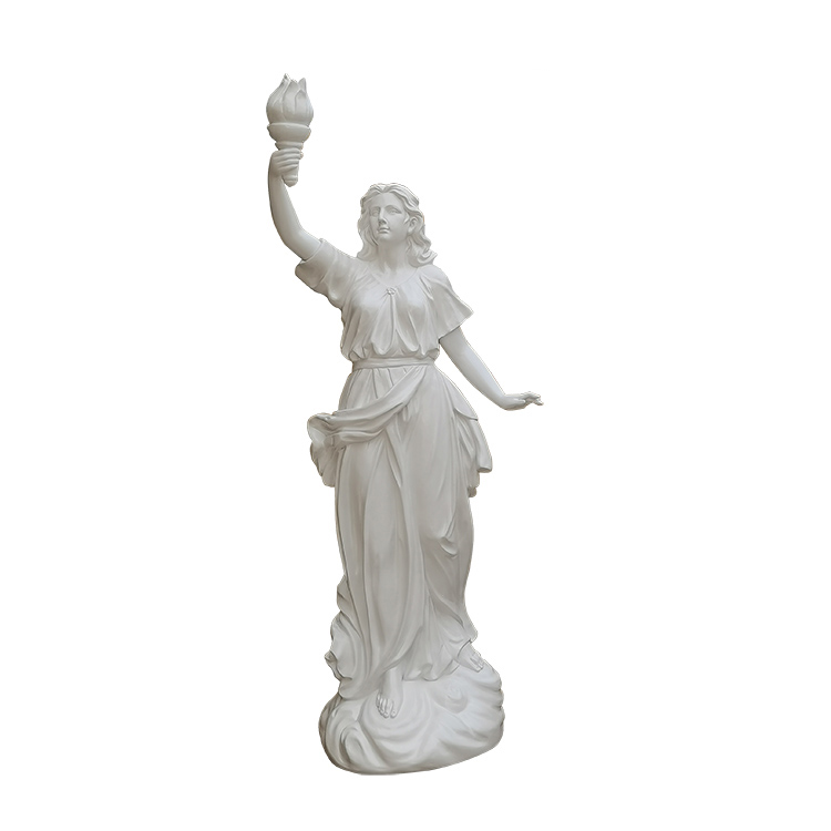 Fiberglass Lady with Torch Statue right hand