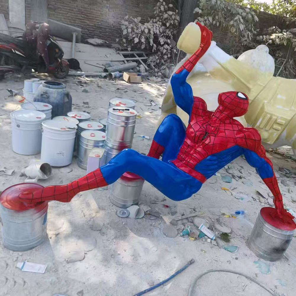 Fiberglass Spiderman Statue Life Size heroic sculpture