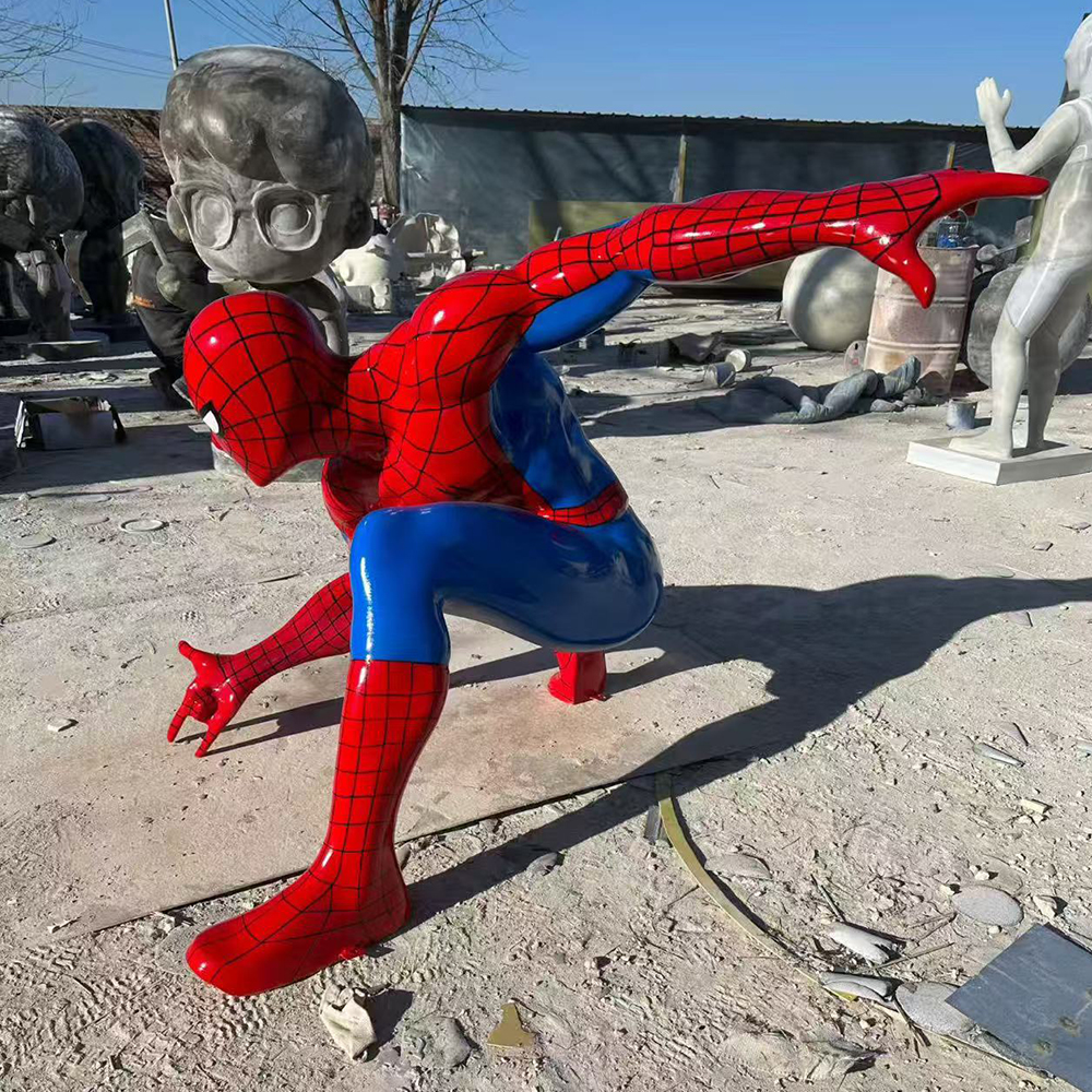 Fiberglass Statue of Spider Man action pose