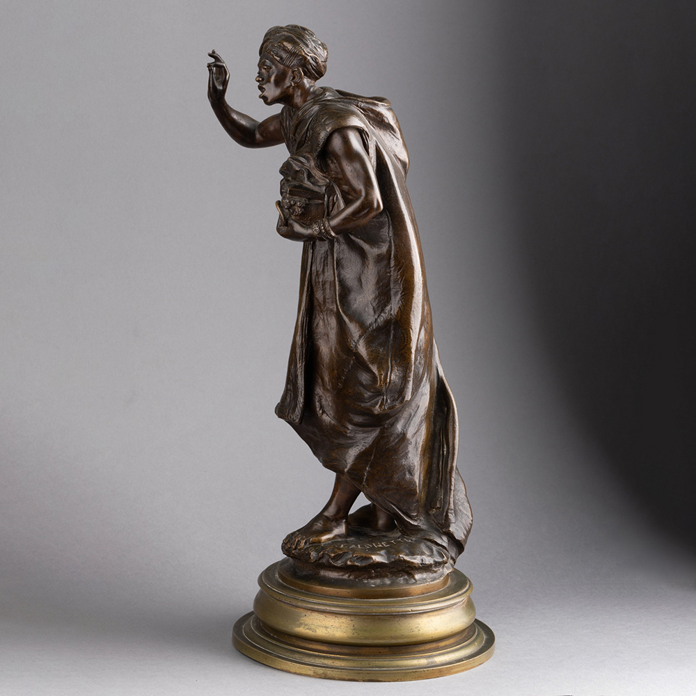 Lalouette Bronze Sculpture side view draped figure