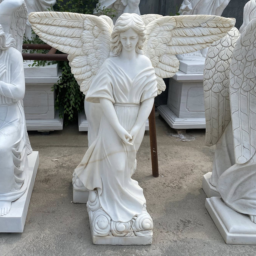 Marble Angel of Patience Statue front pose