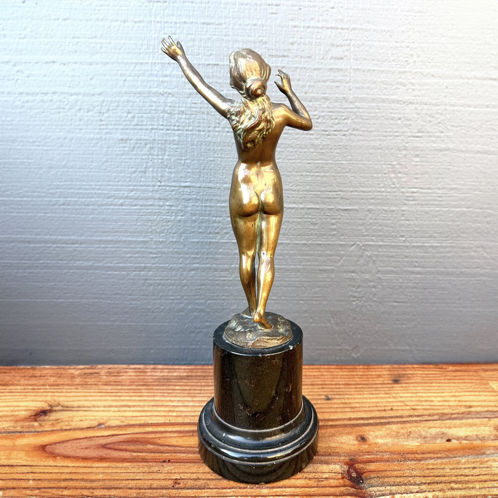 Nude Female Bronze Statue rear figure view