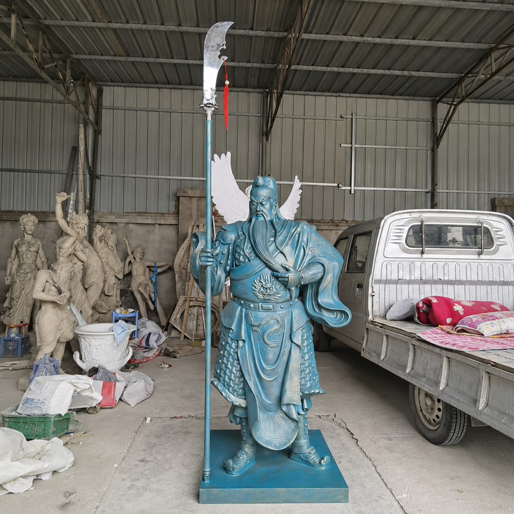 Standing bronze Guan Yu God of War Statue