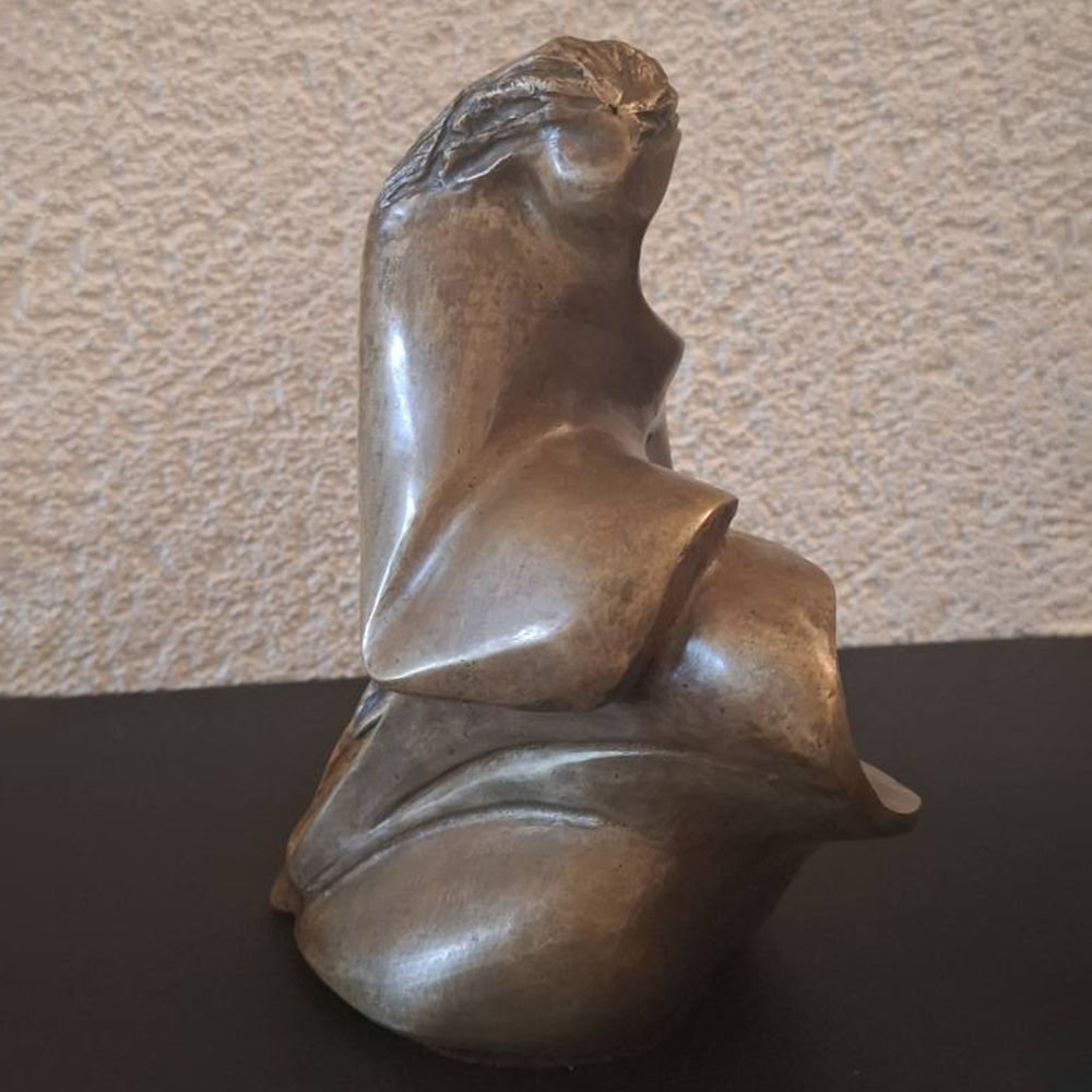 Vintage abstract sculpture bronze female curve