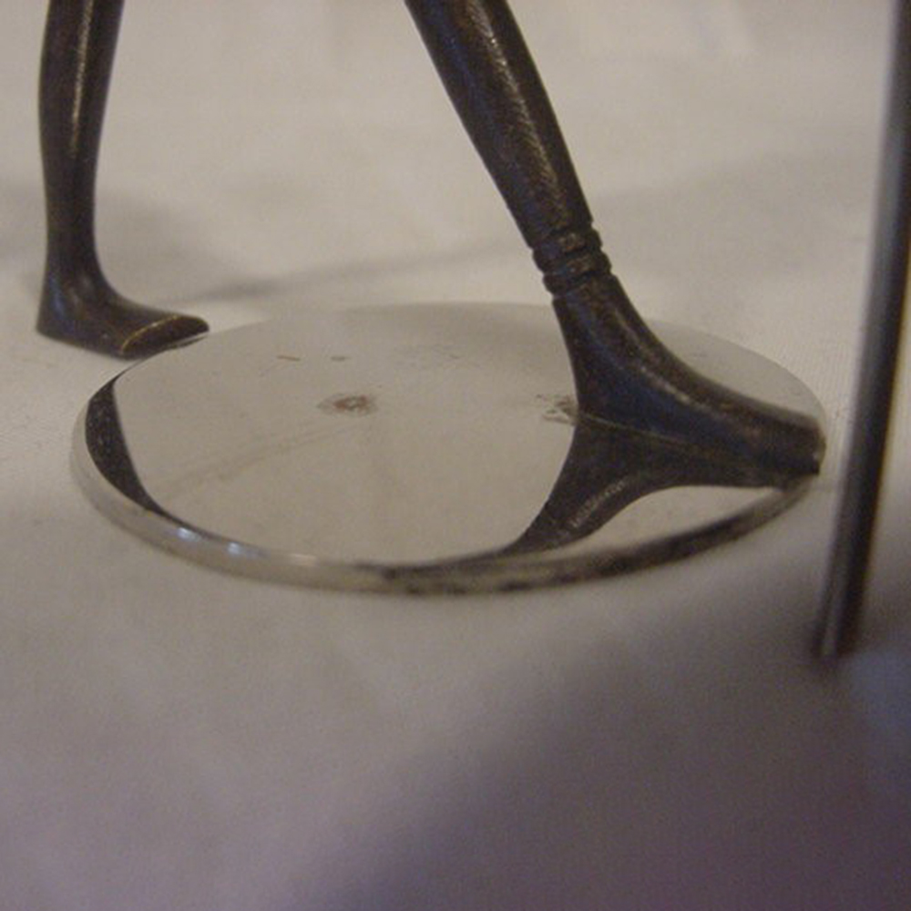 bronze African Warrior Sculpture base foot detail