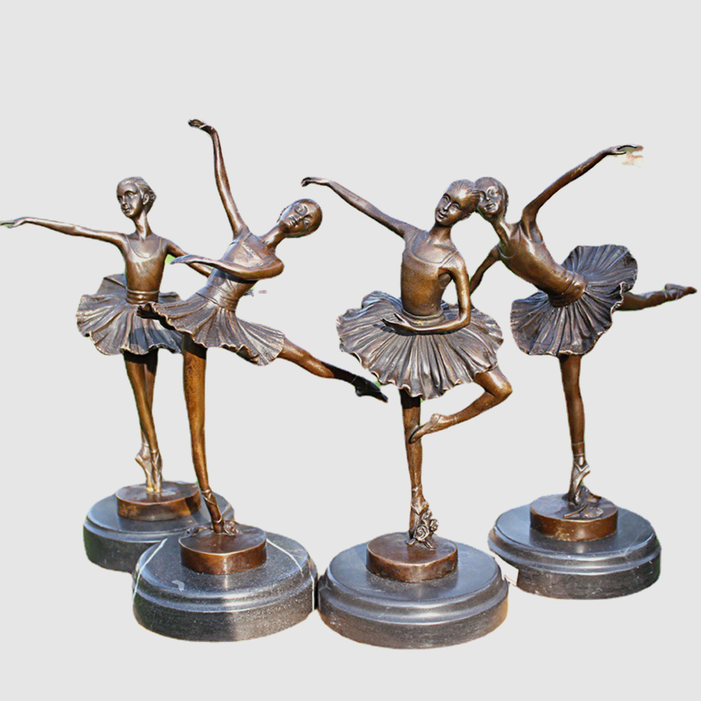 bronze Ballerina Figurines for Sale dancer set