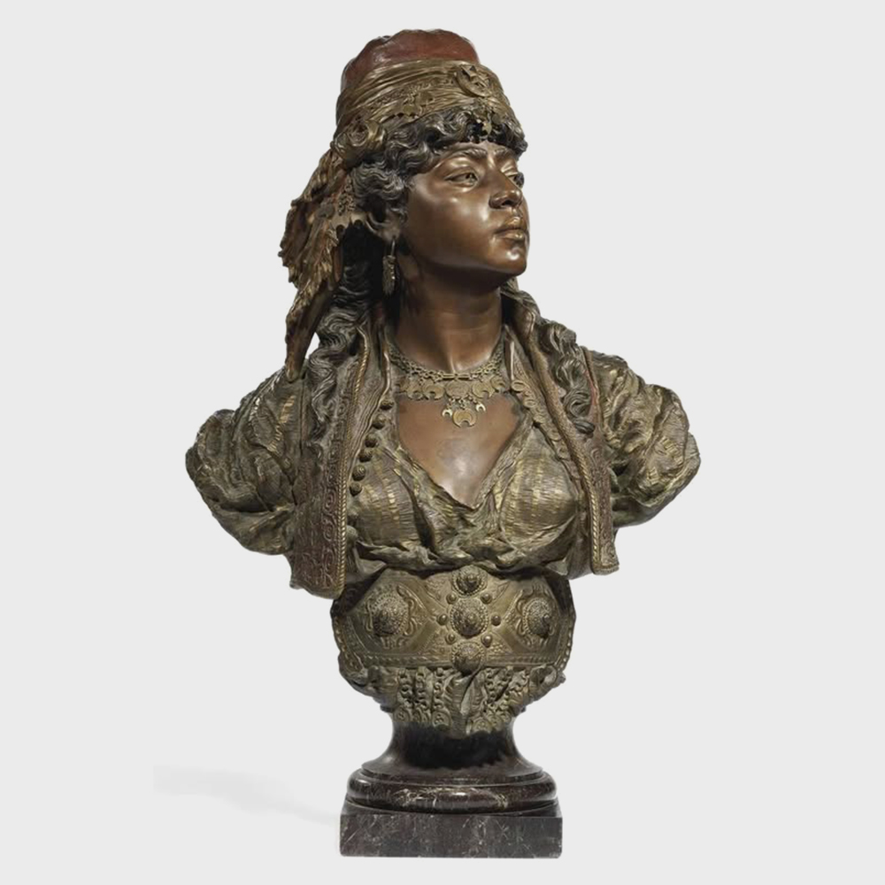bronze Girl of Cairo Bust sculpture