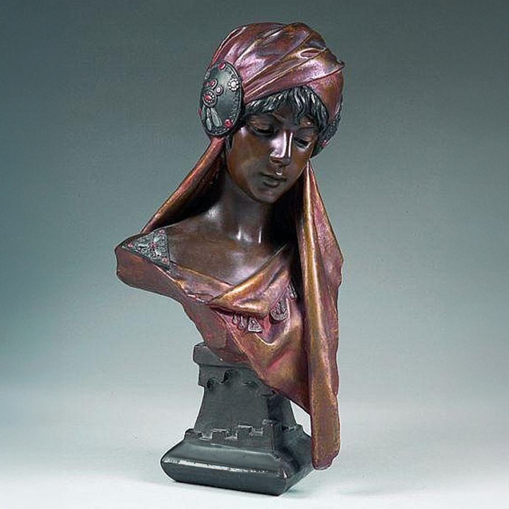 bronze Scheherazade Bust with turban detail