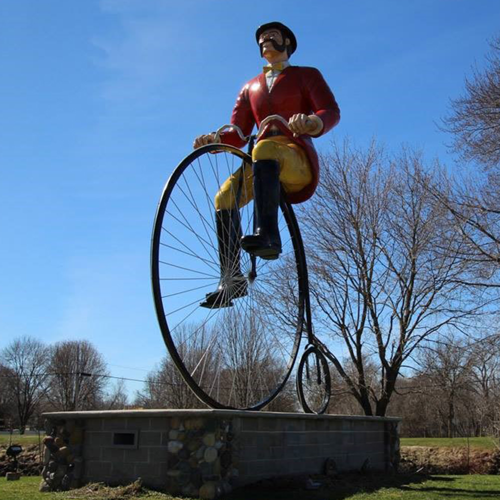 large fiberglass Will B Rolling Statue red rider