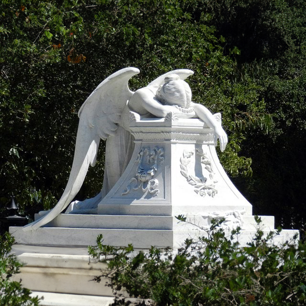 marble Angel of Grief Garden Statue cemetery