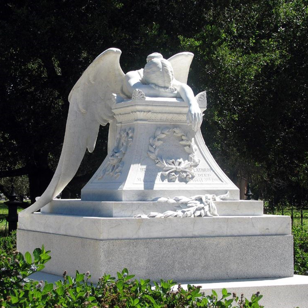 marble Angel of Grief Garden Statue front view