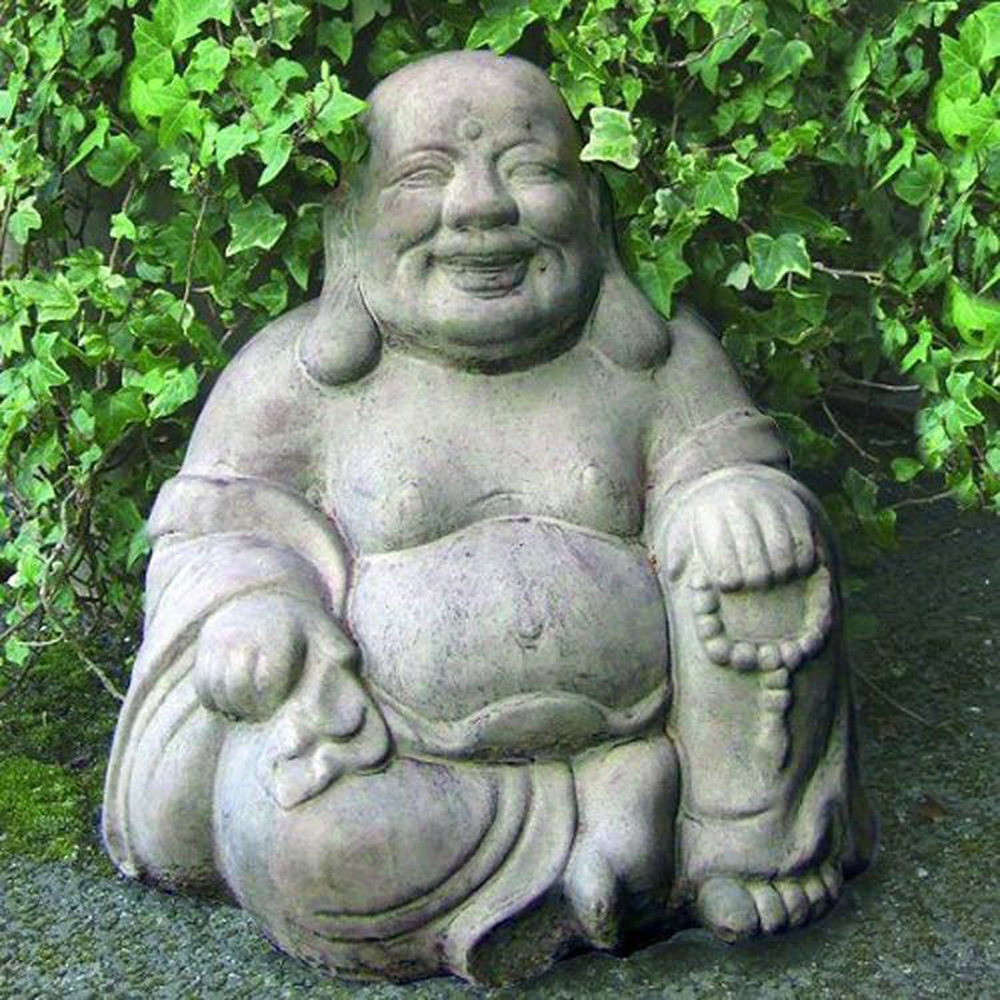 marble Fat Buddha Garden Statue seated pose