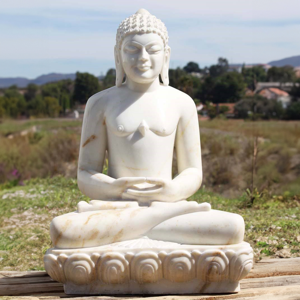 marble Sitting Buddha Garden Statue meditation pose