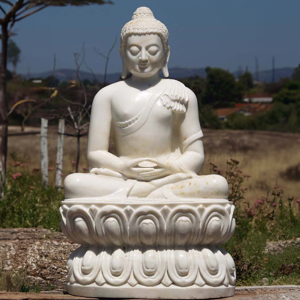 marble Sitting Buddha Garden Statue outdoor display