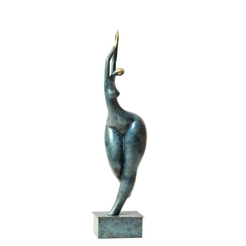 modern woman sculpture side stretching pose