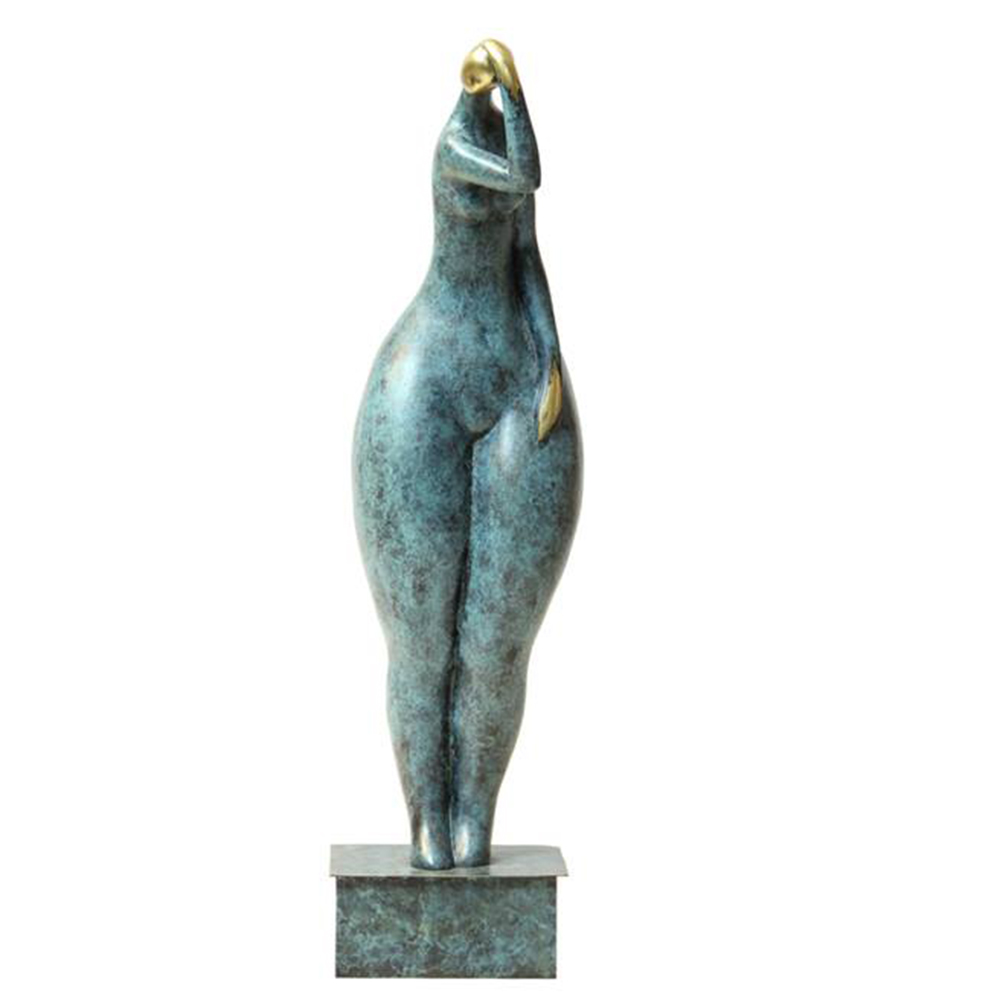 modern woman sculpture standing front view