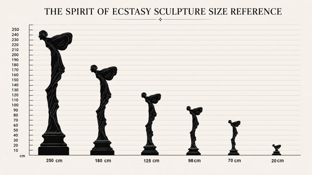 the spirit of ecstasy sculpture size reference
