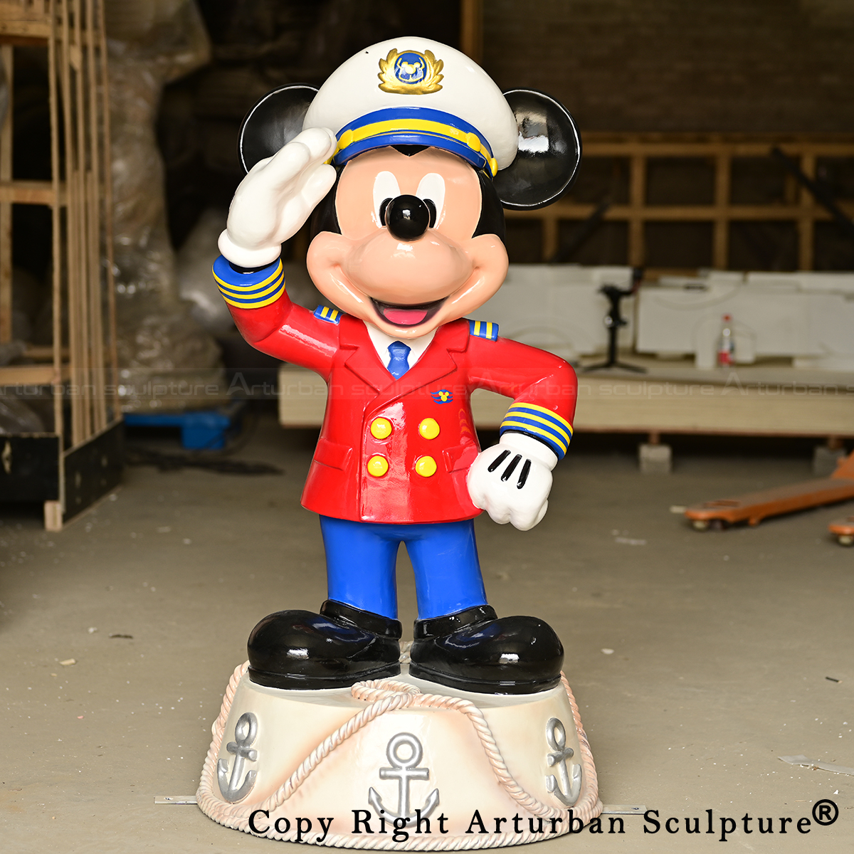 Mickey garden light feature beside white fence2