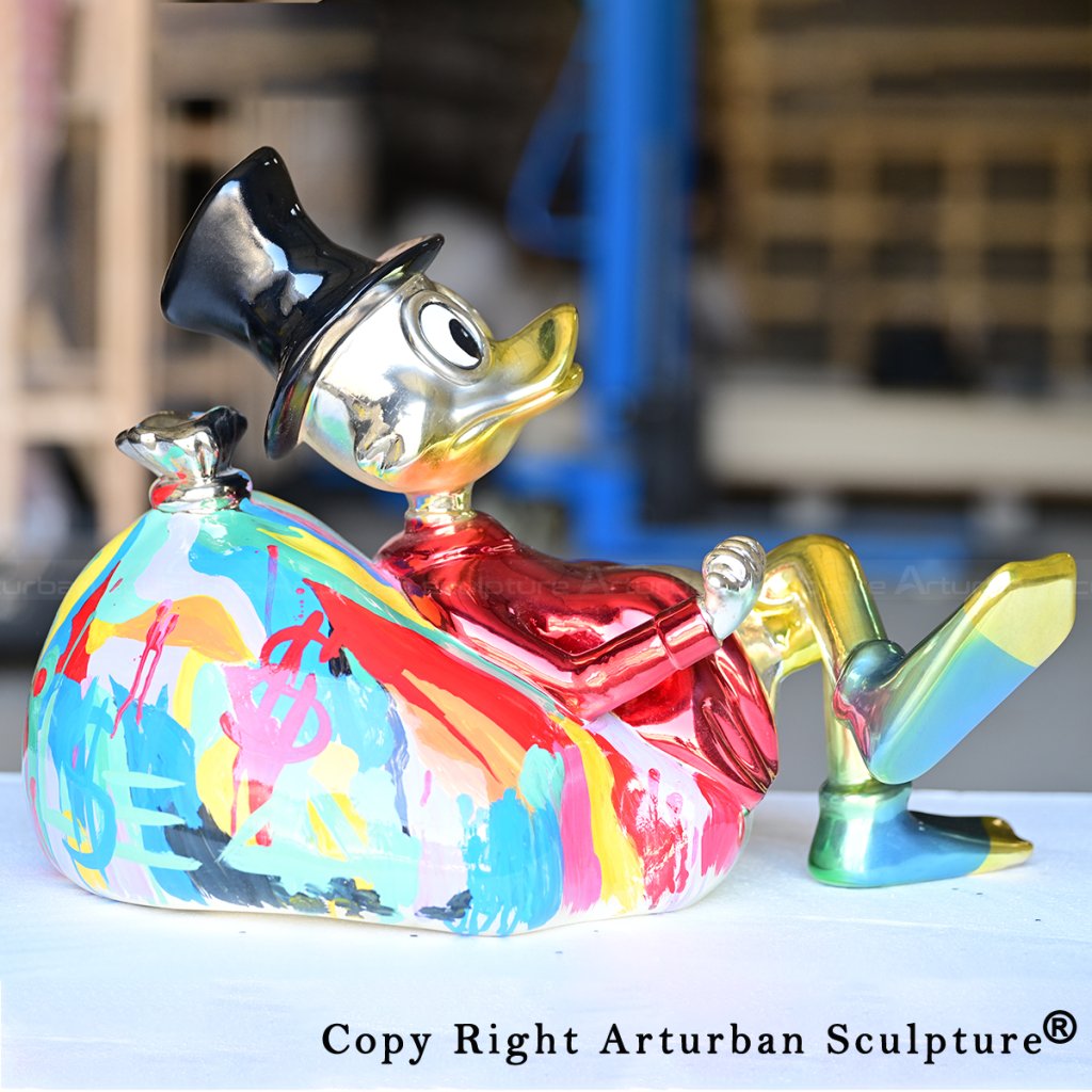 4 Scrooge McDuck figurine custom art display piece