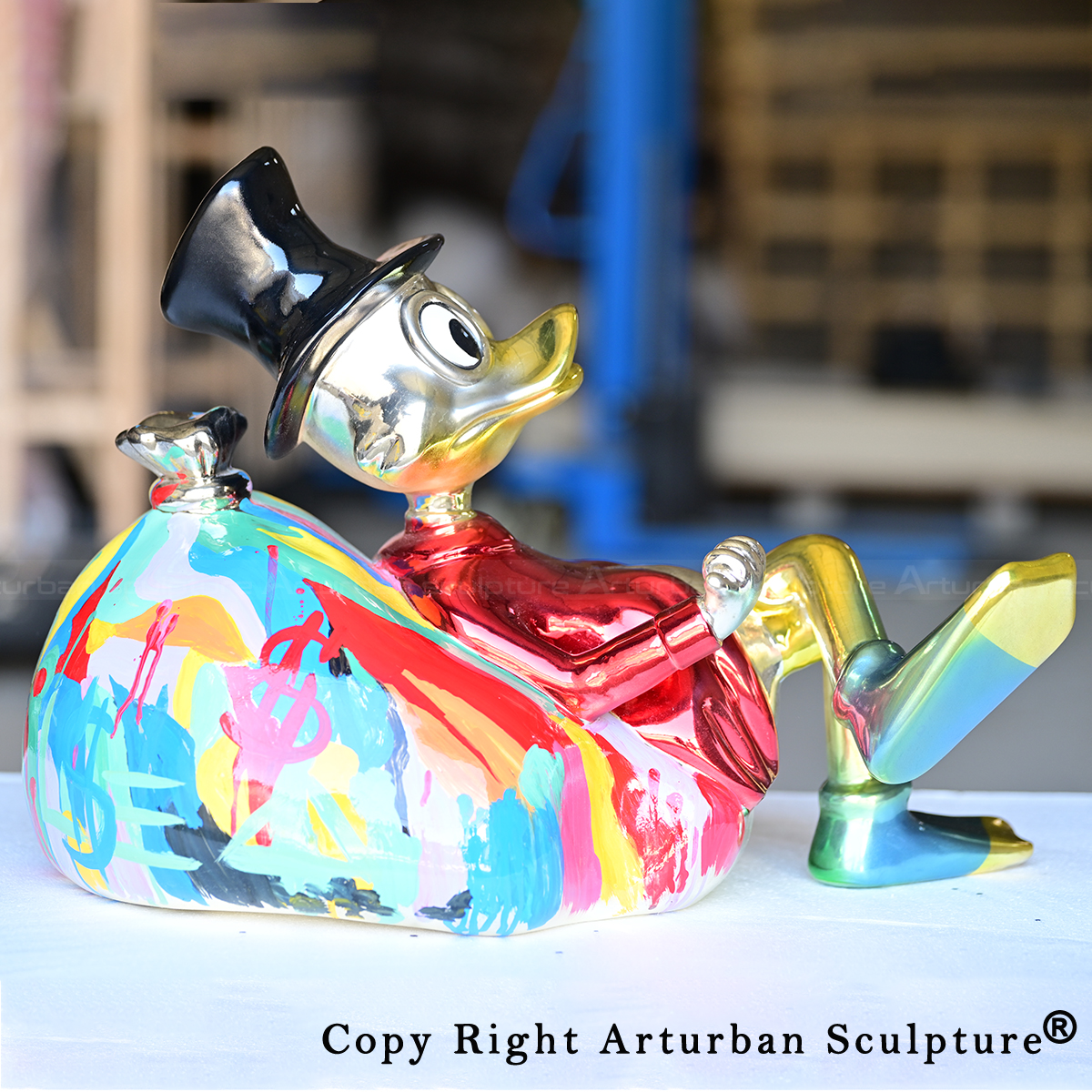 4 Scrooge McDuck figurine custom art display piece